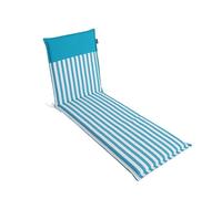 LILENO HOME Cuscino per lettino prendisole come set da 1 lettino a strisce Aqua - Uni, cuscino per sdraio da giardino - imbottito (190 x 60 x 5 cm)