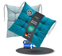 LILENO HOME Linda FUM - Set di 2 cuscini reversibili per sedia da giardino, cucina o sala da pranzo, 40 x 40 x 6 cm, colore: Aqua