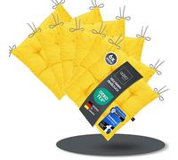 LILENO HOME Linda FUM, set di 6 cuscini per sedia 02 giallo (40 x 40 x 6 cm), per giardino, cucina o sala da pranzo, resistenti ai raggi UV, per interni ed esterni, come cuscino per sedia (Linda FUM)