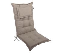 LILENO HOME Mar Cuscini per sedia da giardino, in set da 1, per sedia a sdraio con schienale alto, tortora Y, comodi cuscini per sedie pieghevoli