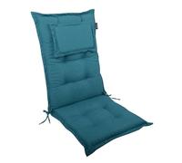 LILENO HOME Mar Cuscini per sedia da giardino, in set da 1, per sedia a sdraio con schienale alto, verde petrolio, comodi cuscini per sedie pieghevoli