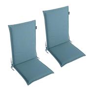 LILENO HOME Mar - Cuscini per sedia da giardino, in set da 2, per sedia a sdraio con schienale alto, comodi cuscini per sedie pieghevoli, verde
