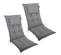 LILENO HOME Mar Cuscini per sedia da giardino, in set da 2, per sedia a sdraio con schienale alto, grigio Y, comodi cuscini per sedie pieghevoli