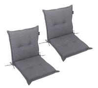 LILENO HOME Mar Cuscini per sedia da giardino, in set da 2, per sedia a sdraio con schienale basso, grigio Y, comodi cuscini per sedie pieghevoli