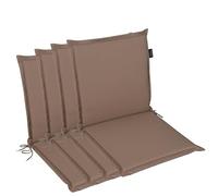 LILENO HOME MIA - Cuscini per sedia da giardino, set da 4 pezzi, con schienale basso, colore: tortora