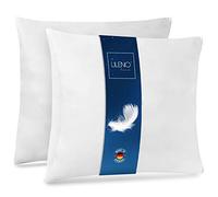 Lileno Home - Set da 2 cuscini in piuma, 45 x 45 cm, cuscini per dormire, cuscini per letto perfetti per chi soffre di allergie e per bambini, ciascuno con imbottitura in piuma da 450 g