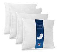Lileno Home - Set da 4 cuscini in piuma, 45 x 45 cm, cuscini per dormire, cuscini per letto perfetti per chi soffre di allergie e per bambini, ciascuno con imbottitura in piuma da 450 g