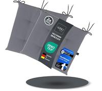 LILENO HOME Set di 2 cuscini per sedia, colore grigio medio (40 x 40 x 4,5 cm), per sedia da giardino, cucina o sala da pranzo, resistenti ai raggi UV, per interni ed esterni, come cuscino per sedia