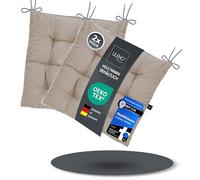 LILENO HOME - Set di 2 cuscini per sedia da giardino, cucina o sala da pranzo, 40 x 40 x 6 cm, colore: marrone chiaro. Comodi e resistenti ai raggi UV, per interni ed esterni, come cuscino per sedia