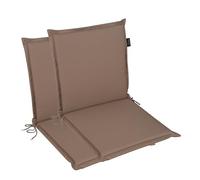LILENO HOME Set di 2 rivestimenti per sedia da giardino [Niedriglehner] in colore tortora - Comode sdraio come cuscini per sedie da giardino per mobili da giardino - Cuscini per sedie da giardino e