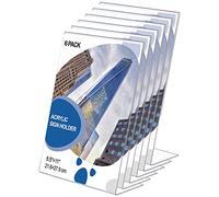 LileZbox 6 confezioni da 21,5 x 27,9 cm, porta targa in plastica trasparente con retro inclinato, supporti in acrilico per display, cornici per ritratto, portamonete, supporto per menu