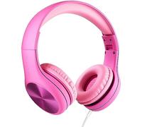 Lilgadgets Connect+ Pro Cuffie per bambini per la scuola - Progettate pensando al comfort dei bambini, Cuffie over-ear pieghevoli con microfono in linea, Cuffie per bambini cablate, Cuffie rosa