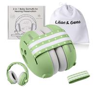 Lilian&Gema 2 in 1 Cuffie Neonato Antirumore -25dB,Protettori acustici per neonati, archetto regolabile,antiscivolo e antistress, protezione acustica ideale per neonati fino a 48 mesi