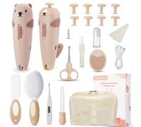 Lilian&Gema Kit Neonato 28 in 1-Lima Elettrica per Unghie Neonato, Lima Unghie Neonato Silenziosa,Tagliaunghie Neonato con Luce,6 Teste di Macinazione, Ricarica di Type-C,Kit Completo Cura Bambino