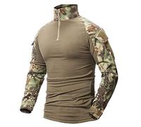 LiliChan Mens Long Sleeve tattico Militare T-Shirt di Combattimento Camicia Esterna con la Chiusura Lampo (EU S (Fit Petto: 34 "-37"), Jungle Python)