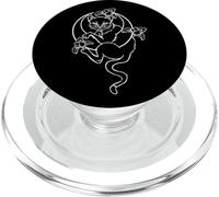 Lilie Flowers Celestial Line Art Cat in una mezzaluna PopSockets PopGrip per MagSafe