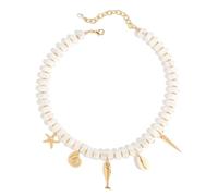 LILIE&WHITE Collana con ciondolo a forma di conchiglia con perline colorate, collana con ciondolo a forma di conchiglia, stile boho, costiera, vacanze estive, alla moda, gioiello da spiaggia, Medio