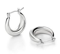 LILIE&WHITE Orecchini a Cerchio Argento, Design Elegante e Luminoso, Non Sbiadisce, Accessorio Regalo per Occasioni Speciali