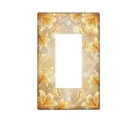 Lilies - Copertura per interruttore della luce a bilanciere singolo, primaverile elegante farfalla turbinio primaverile in plastica dorata, dimensioni standard, piatti decorativi da parete per casa
