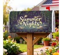 Lilies Pads - Coperture magnetiche per cassette postali, motivo lucciole estive, verde scuro, decorazione stagionale per esterni, giardino, cortile, 53 x 65 cm