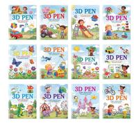 Liliful 12 penne 3D da colorare per bambini, libro da disegno, bomboniere | Coping Painting Coloring per fai da te, sollievo dallo stress artistico, riempitivo per sacchetti e regali di festa