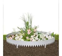 LILIIN Bordo flessibile zincato per prato, bordo per prato, 100 cm x 20 cm, altezza per tagliare, aiuola da giardino con spine, resistente alle intemperie (zincato, 5 pezzi, 5 m)