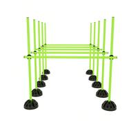 LILIIN Set di pali per salti di agilità Pali d'allenamento Set di pali multifunzionali per allenamento di condizionamento, potenza di salto, dribbling e agilità 15 pali - 100cm, 10 piedi X, 10 clips)