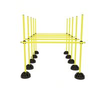 LILIIN Set di pali per salti di agilità Pali d'allenamento Set di pali multifunzionali per allenamento di condizionamento, potenza di salto, dribbling e agilità 15 pali - 100cm, 10 piedi X, 10 clips)
