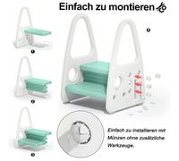 LILIIN Sgabello per Bambini Sgabello per Bambini Sgabello per Bambini con 2 Livelli in Plastica Sicurezza in Piedi Sgabello per Bambini Scaletta per Bagno Camera dei Bambini Cucina Camera da Letto Gri