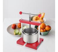 LILIIN Spremiagrumi manuale in acciaio inox da 3 litri, spremiagrumi in acciaio inox 430, pressa per uva, frutta, carne, erbe, formaggio, con vaso di raccolta con tubo di scarico (3 l)
