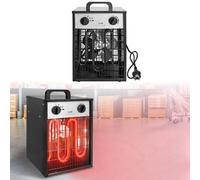 LILIIN Termoventilatore elettrico da 3 KW, riscaldatore elettrico con termostato, 3 livelli di riscaldamento, 220 V, ideale per uso interno ed esterno (nero, 3 KW)