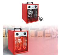 LILIIN Termoventilatore elettrico da 3 KW, riscaldatore elettrico da cantiere, con termostato, 3 livelli di riscaldamento, 220 V, ideale per uso interno ed esterno (rosso, 3 KW)