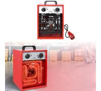 LILIIN Termoventilatore elettrico da 5 KW, riscaldatore elettrico con termostato, 3 livelli di riscaldamento, riscaldatore professionale, ideale per uso interno ed esterno (rosso, 5 KW)