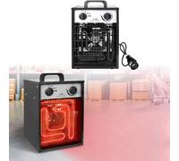 LILIIN Termoventilatore elettrico da 5 KW, riscaldatore elettrico con termostato, 3 livelli di riscaldamento, riscaldatore professionale, ideale per uso interno ed esterno (nero, 5 KW)
