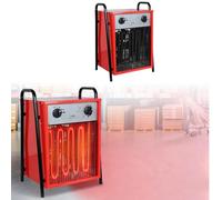 LILIIN Termoventilatore elettrico da 9 KW, riscaldatore elettrico da cantiere, con termostato, 3 livelli di riscaldamento, riscaldatore professionale, ideale per uso interno ed esterno (rosso, 9 KW)