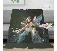 LILIlaobiao Coperta Con The Girl with Wings 80x90inch(200x230cm), Coperta in Flanella 3D Per Bambini, Motivo Angel, Comoda E Traspirante, Per Divano, Campeggio, Adulti E Bambini