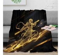 LILIlaobiao Coperta in Flanella, Con Motivo SunWuKong, Morbida E Calda, 3D, Per Divano E Adulti, Stile The Scimmia King, 40x50inch(100x130cm)