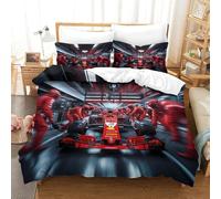 LILIlaobiao Ferrarii Racing Biancheria Da Letto Double（200x200cm）, Confortevole Formulaone Set Copripiumino Calore Set Di Biancheria Da Letto Lavabile Finezza