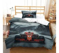 LILIlaobiao Ferrarii Racing Set Copripiumino Con Cerniera Nascosta, Single（135x200cm） Biancheria Da Letto Formulaone Federe Soft Microfiber Set Di Biancheria Da Letto