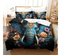 LILIlaobiao Indian Elephant Biancheria Da Letto Calore Per Dormire, Set Copripiumino Traspirante Lussuoso Set Di Biancheria Da Letto Elephant Double（200x200cm）