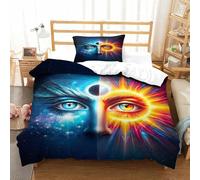 LILIlaobiao Ra-Horakhty Set Copripiumino, Morbida Microfibra Dio del Sole Set Di Biancheria Da Letto, Finezza Dio del Sole Biancheria Da Letto Single（135x200cm） Varie Dimensioni