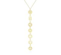 LILILEIDY Collana lunga dorata da donna, non si ossida, collana chakra per le donne, collana delicata alla moda, collana a Y per la laurea in acciaio inox, non è una pietra preziosa