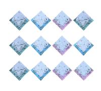 Lilinzhi 12PCS Fazzoletto Asciugamano Semplice Stampa Sciarpa Per Le Donne Fazzoletto Quadrato Fazzoletti Casual Asciugamano Tasca Regali Imballaggio Morbido Fazzoletto Set, Modello quattro, Taglia