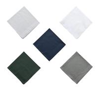 Lilinzhi 40x40cm Fazzoletto Per Gli Uomini Casual Uso Formale Tasca Panno Morbido Traspirante Quadrato Fazzoletto Asciugamano Per Gentiluomo 5PCS Plain Fazzoletti Set, B, Taglia unica