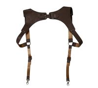 Lilinzhi Bretelle in pelle PU, bretelle da uomo fatte a mano per feste di nozze da uomo con clip, BN, Taglia unica