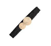 Lilinzhi Cintura a corsetto con doppia fibbia rotonda elastica in vita da sera cintura per abito da sera cintura decorativa Cincher per abbigliamento formale accessorio elegante per abiti, Nero