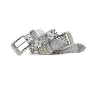 Lilinzhi Cintura con paillettes con strass Blingbling Doppia fibbia cintura pantaloni moda ragazza cintura Western cintura tutto abbinato Western, Oo, 112C