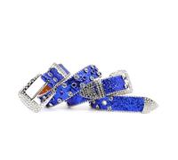 Lilinzhi Cintura con paillettes con strass Blingbling Doppia fibbia cintura pantaloni moda ragazza cintura Western cintura tutto abbinato Western, x, 102C