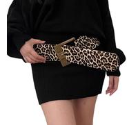 Lilinzhi Cintura con stampa animalier leopardi di tendenza, ampia cintura in vita per uso quotidiano per gli appassionati di moda, Stampa leopardata, Taglia unica