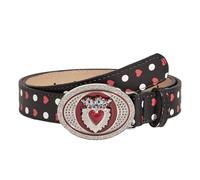 Lilinzhi Cintura in pelle Lunghezza regolabile Cintura Uso quotidiano Elastico Retros Per Dichiarazioni di Moda Giornaliera Cintura in Metallo Cuore Giovane, Cuore Rosso Con Bianco, Taglia unica